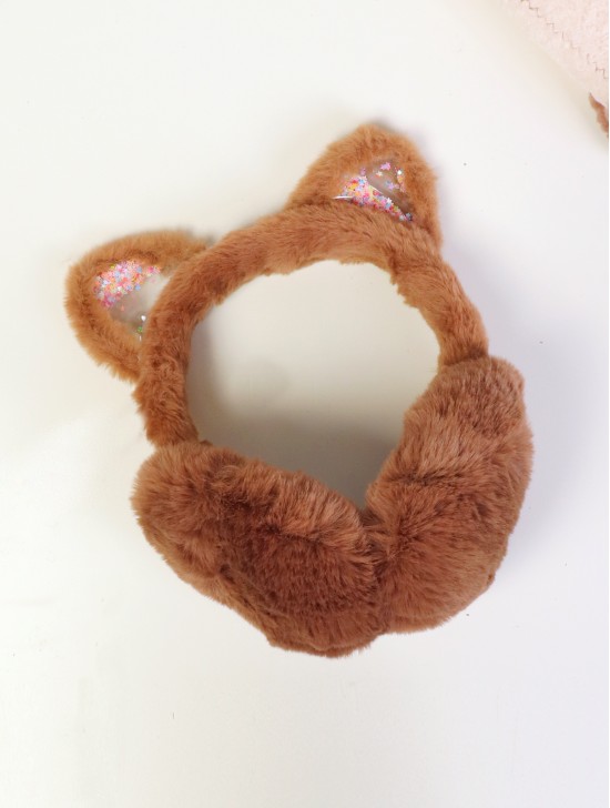 Colorful Sequins Cat Ears Plush Earmuff